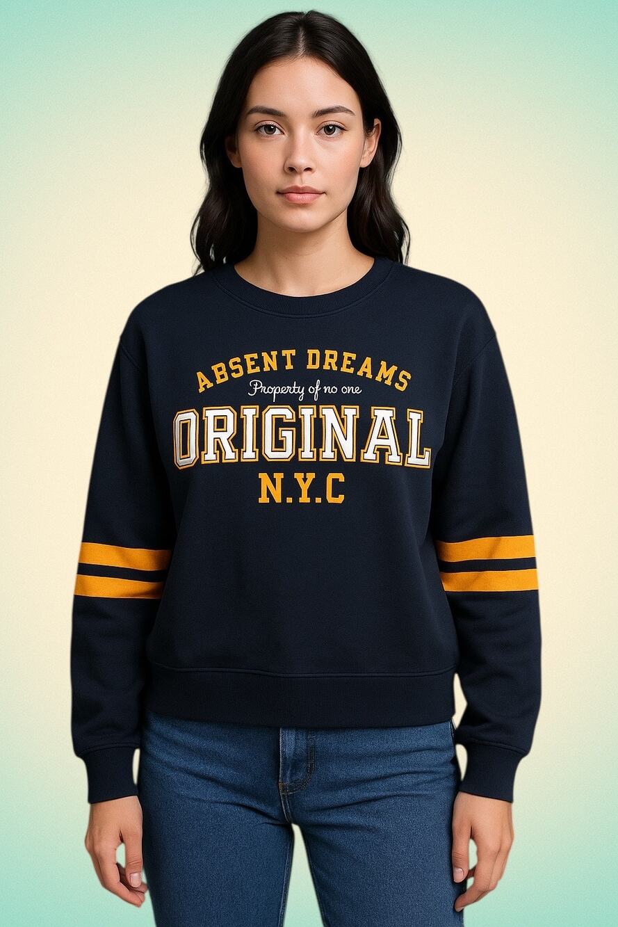 Varsitycore Retro NYC Graphic Sweatshirt Navy H&M Divided Women’s Small